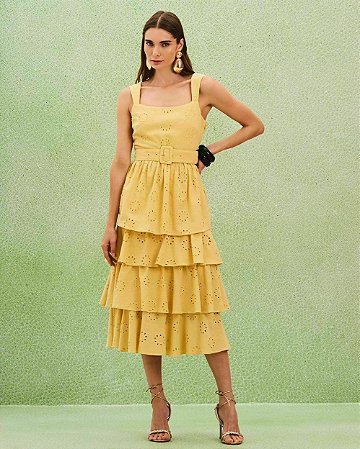 Conjunto Blusa e Saia em Laise com Cinto