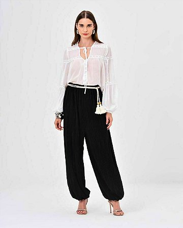 Calça Aladim Jersey Plissado