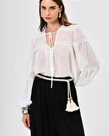 Camisa chiffon pregas