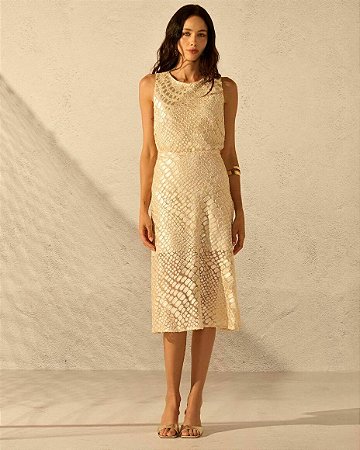 Conjunto Tule Jacquard Flor Costas