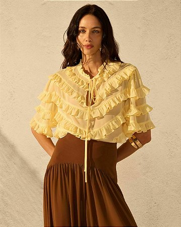 Blusa Chiffon Babados