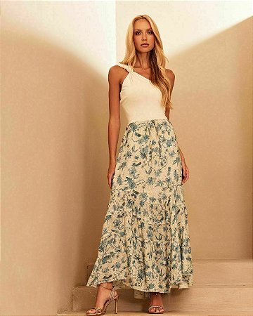 Saia Midi Volante Estampada