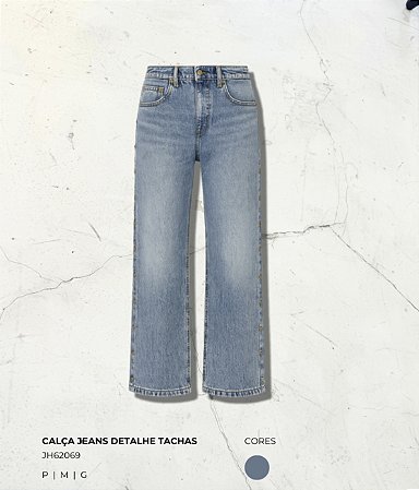 Calça Jeans Detalhe Tachas