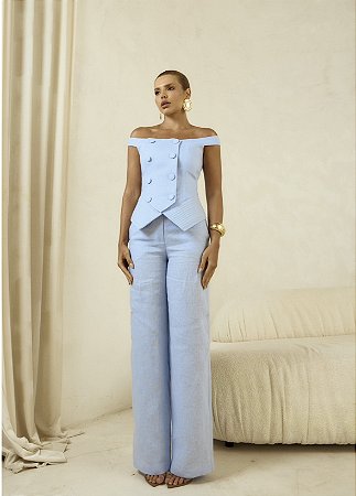 Conjunto Calça & Colete Ombro Só