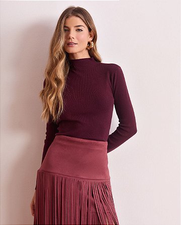 Blusa Tricot Basic Longa