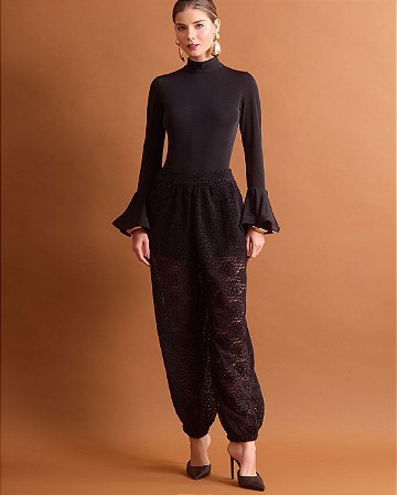 Calça Renda Veludo
