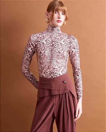 Body Manga Longa Onça