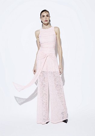 Macacão Catherine Renda Rosa