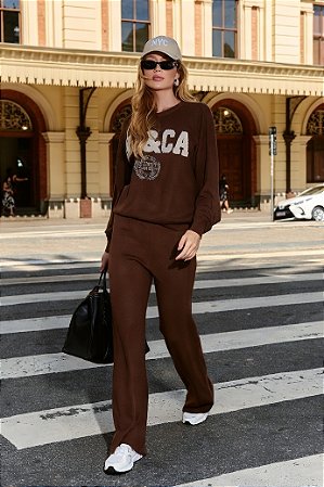 Conjunto Tricot Modal Blusa e Calça Reta