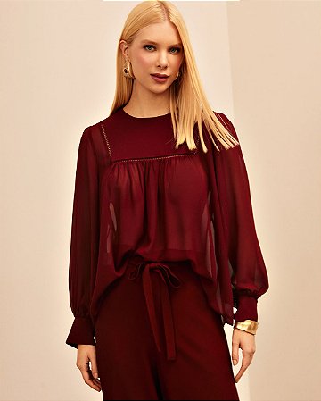 Camisa Chiffon Entremeios