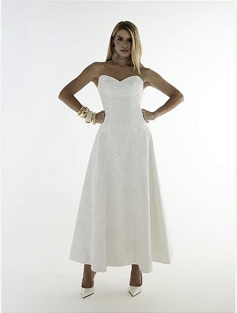 Vestido Voil Bordado Midi TQC