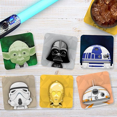 Porta Copos Acrílico Star Wars Kit com 6