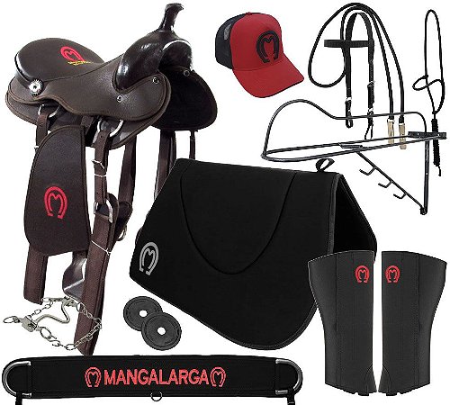 Sela Americana Mangalarga Marchador Soft Marrom Kit Preto