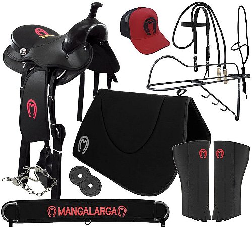 Sela Americana Mangalarga Marchador Soft Preta Kit Preto