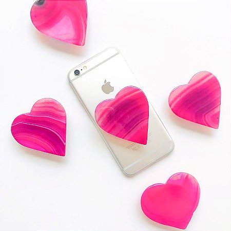 Pop Socket Ágata formato coração cor rosa | Phone Grip - Somos uma loja de  acessórios para pessoas, que confiam na espiritualidade.