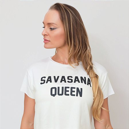 T-shirt Yoga Cropped Off White - Savasana Queen