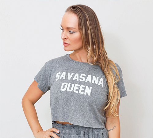 T-shirt Yoga Cropped Mescla - Savasana Queen