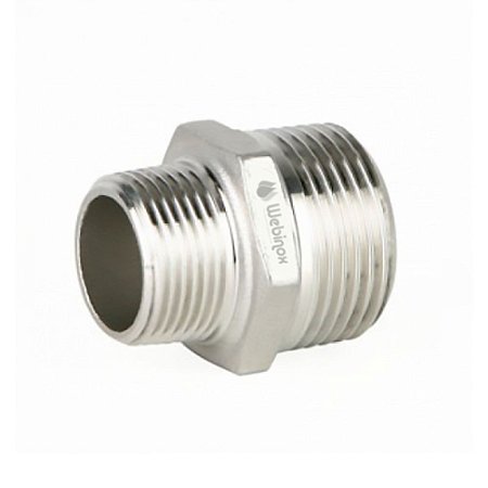 Niple Duplo Sext. Inox 304 150# 3/4" x 1/2"