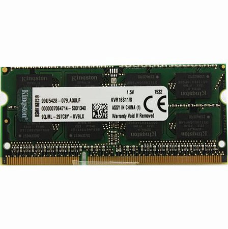 Memoria Notebook 8Gb Ddr3 1600 Sodimm Kingston Kvr16S11/8