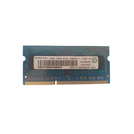 Memoria Notebook 4Gb Ddr3L 1600 Sodimm RMT3170ME68F9F-1600