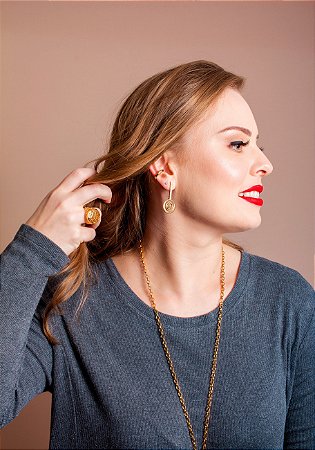 Brinco Microzircônias Lollypop Invertido