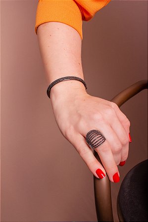 Bracelete Negro Microzircônias