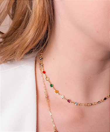 Gargantilha Choker Arco-íris
