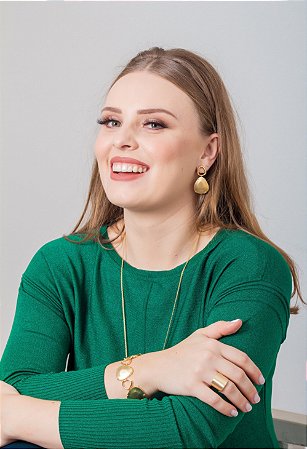 Anel Retangular Abaulado Ouro Fosco