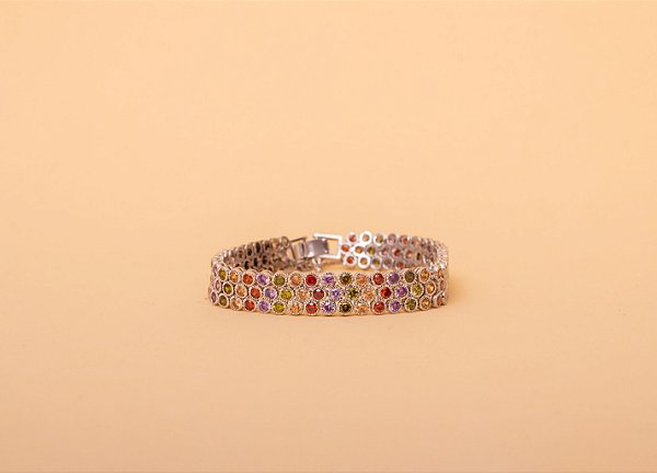 Pulseira Zircônias Coloridas