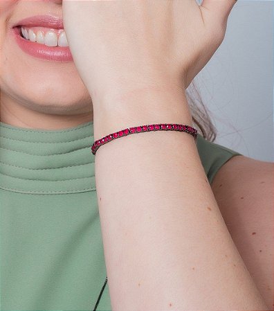 Pulseira Zircônias Magenta