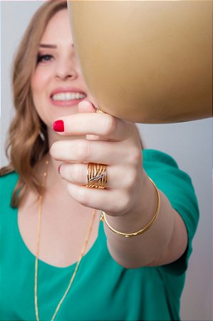 Anel Ouro Linha Ródio