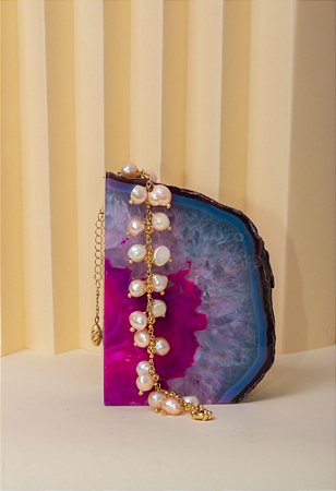 Pulseira Pérolas Salmão