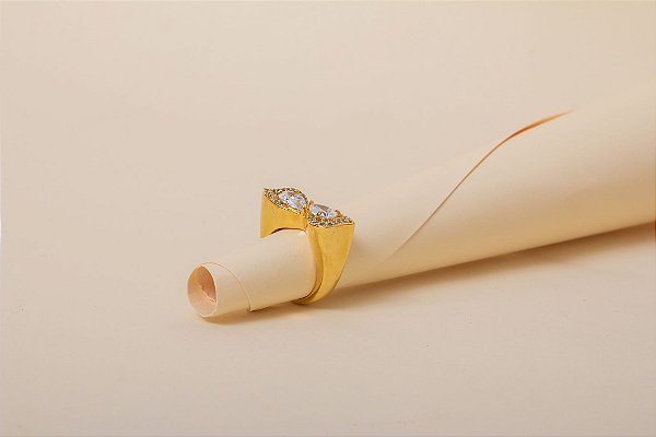 Anel Ouro Luxo Gravata