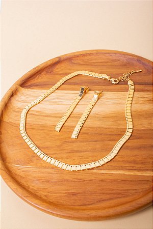 Brinco longo Ouro 18k