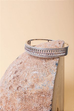 Bracelete Zircônias Azul Petróleo