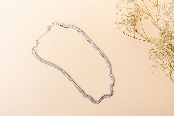 Corrente Cobra Ródio Branco