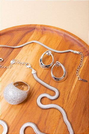 Anel Luxo Ródio Branco