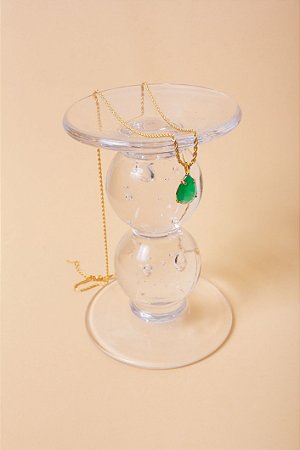 Gargantilha Ouro Gota Esmeralda