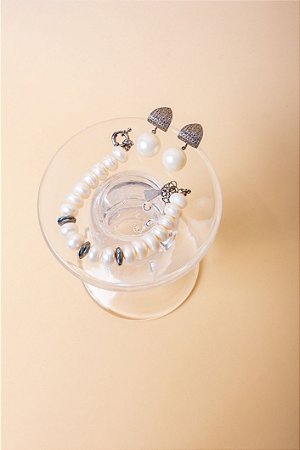 Pulseira Pérola e Hematita