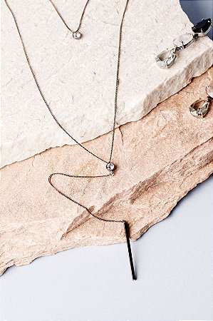 Gargantilha 2 em 1 Curta e Longa Rd Negro