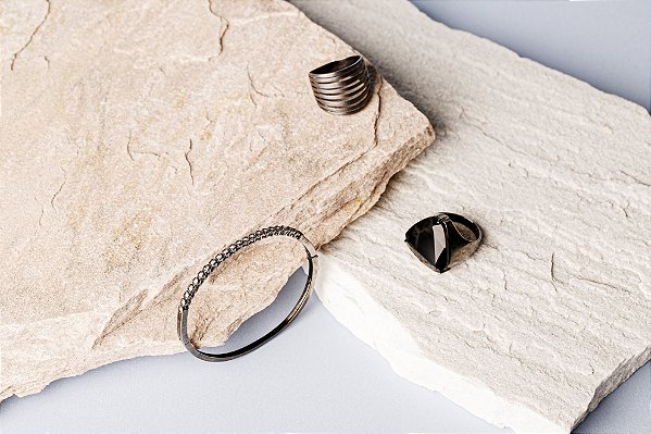 Anel Linhas Negras Fosco