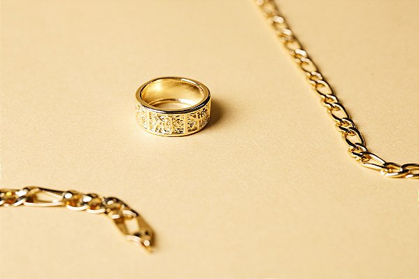 Anel Ouro Ideogramas