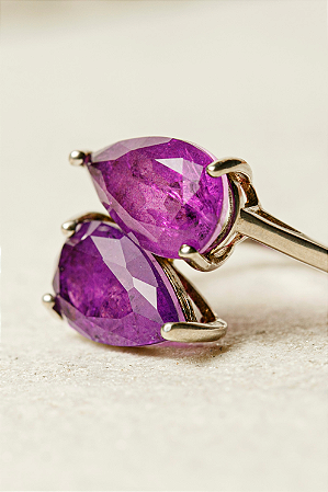 Anel Dupla Ametista Prata 925