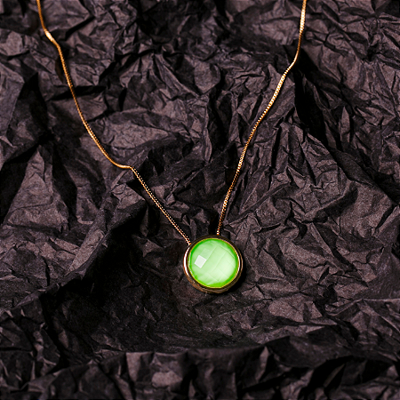 Gargantilha Seoul - Cristal Verde Neon