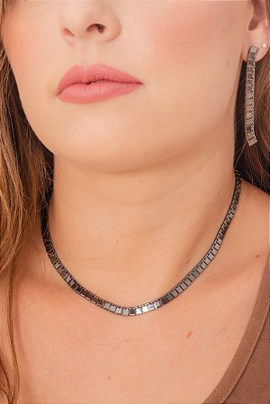 Gargantilha Choker Ródio Negro