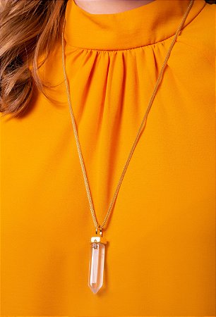 Corrente Amuleto Cristal Leitoso