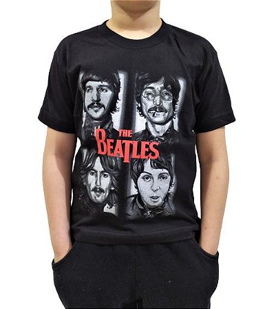 Camiseta Infantil Preta The Beatles