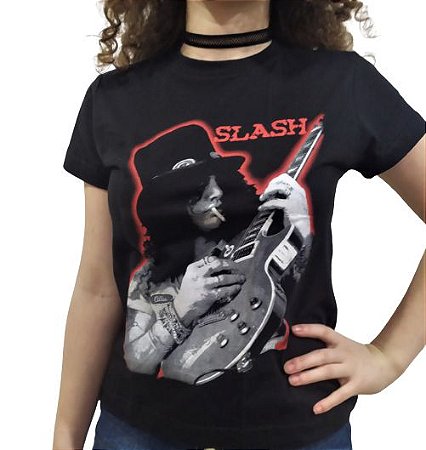 Camiseta Baby Look Slash Guns N' Roses
