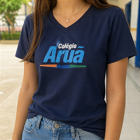 ARUÃ - BABY LOOK AZUL MARINHO