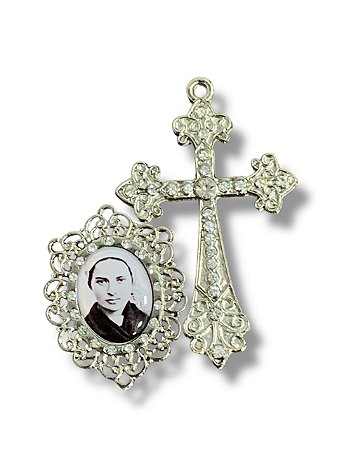 Bernadette Soubirous Kit cruz e entremeio para confecção de terços